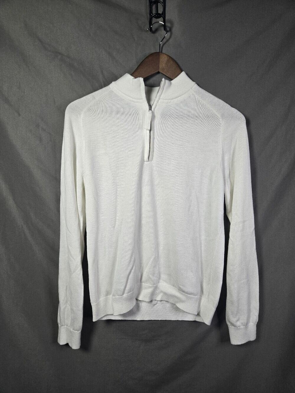 Le Lis Cream Half‑Zip Mock Neck Sweater – Lightweight Knit, Size M